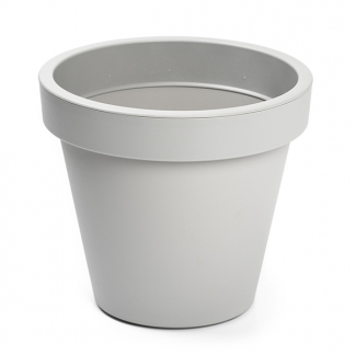 Bloempotten buiten Bloempotten Tuinieren Buiten Bloempot | Ecken & Kanten | Ø 25 cm (Kunststof, Binnen/Buiten, Grijs) Kabelshop.nl